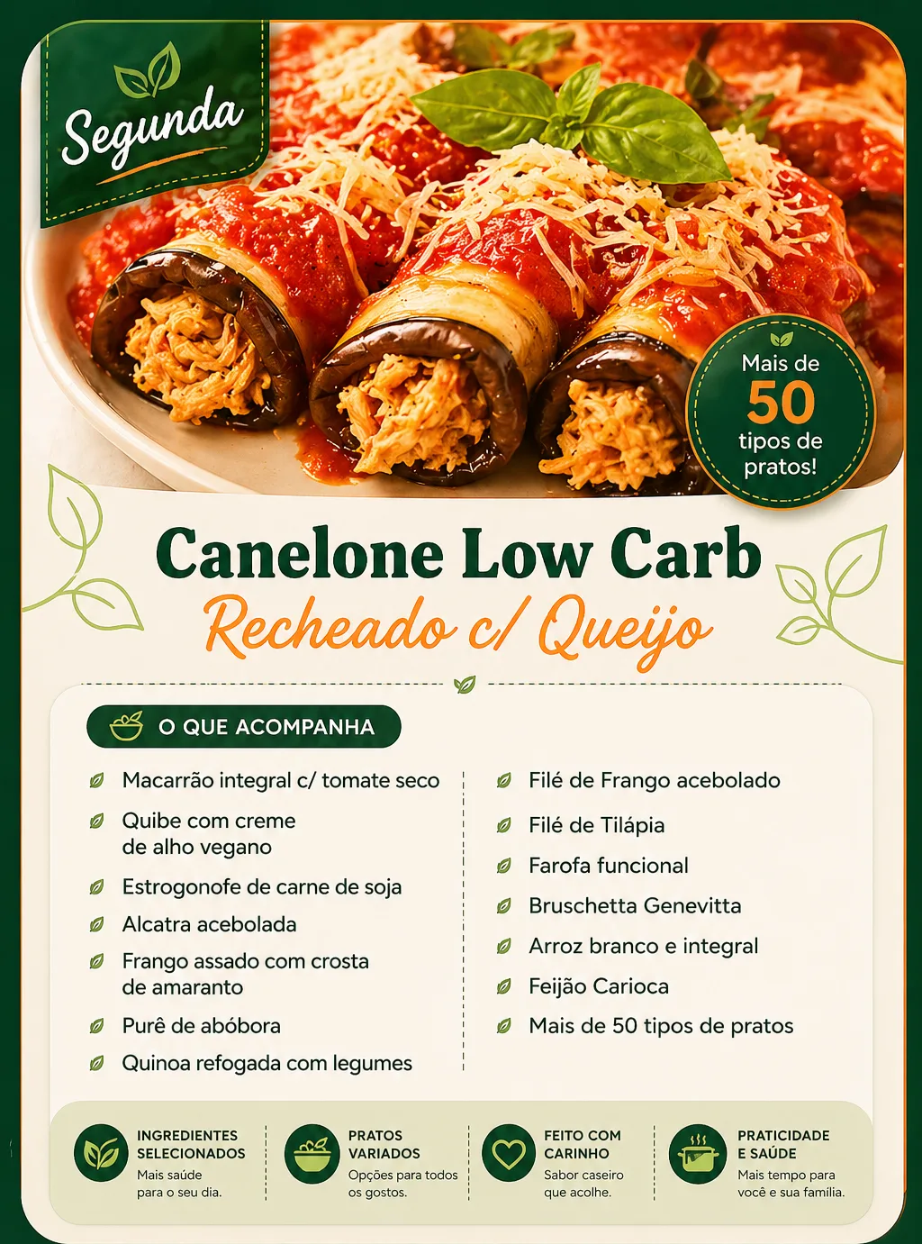Cardápio de segunda-feira Genevitta